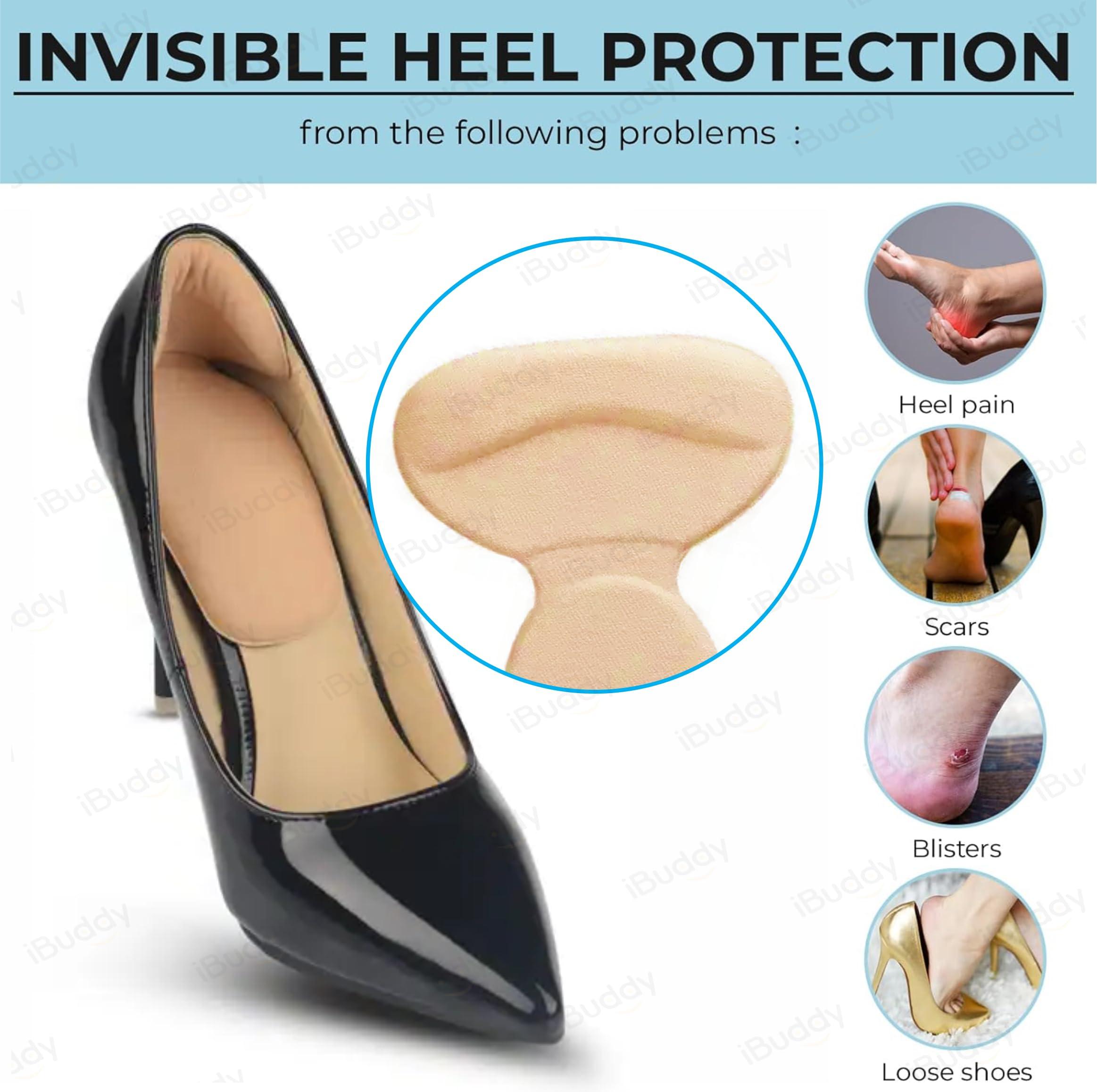 iBuddy iBuddy 6 Pcs Shoe Bite Pads Heel Cushion Pads for Women Shoe Insole Pads for Heel Pain Relief - Self-Adhesive Heel Pads for Loose Shoes Fix, Heel Blister Protector for Men & Women - 3 Pairs