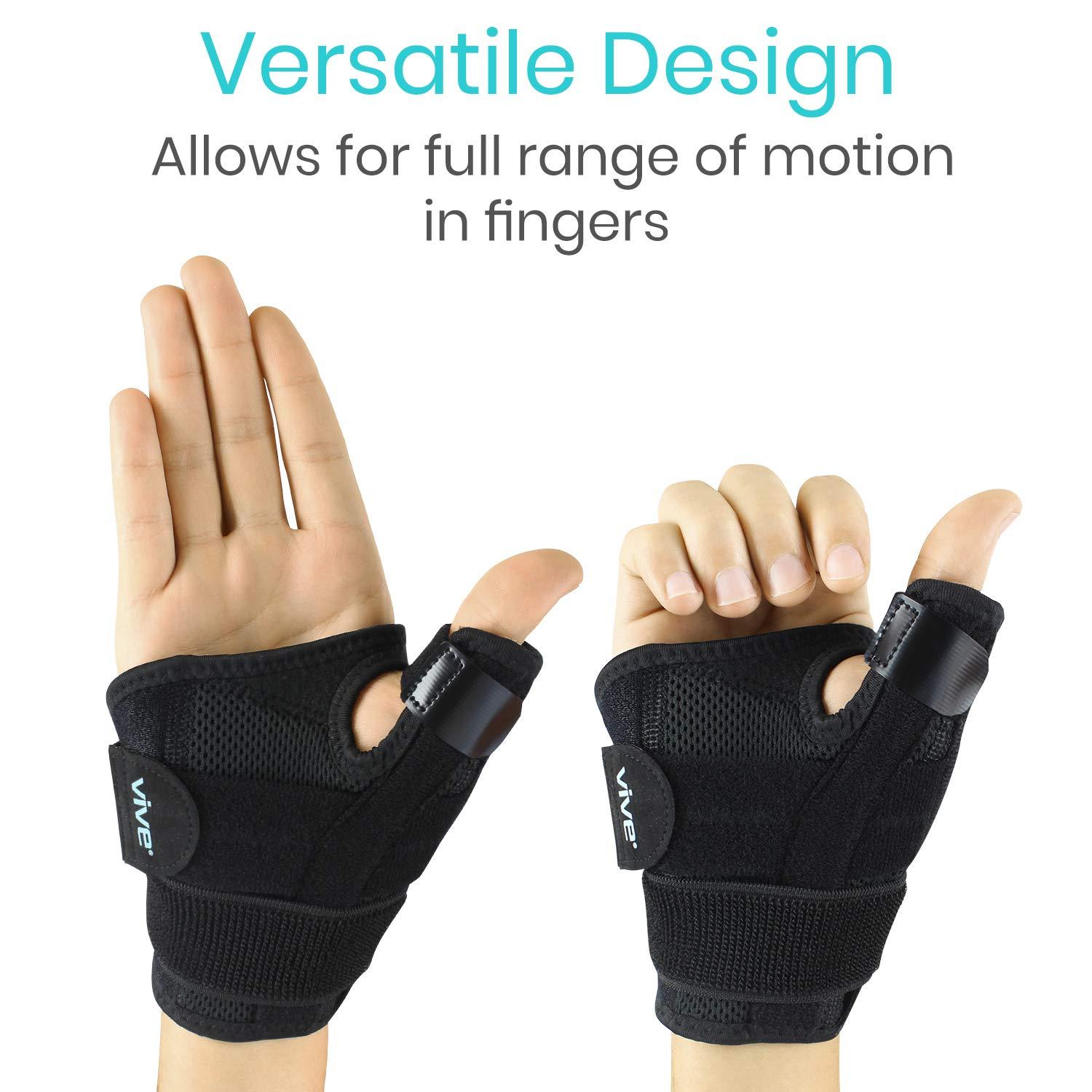 VIVE Arthritis Thumb Splint by Vive - Adjustable Thumb Support With Velcro Straps - Thumb Stabilizer Perfect for Treating Arthritis Sprains Strains Trigger Thumb - Universal Size - Vive Guarantee