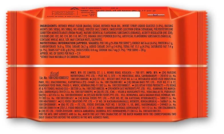 Generic Sunfeast Bounce Orange Cream 58g (Pack of 9) Unique