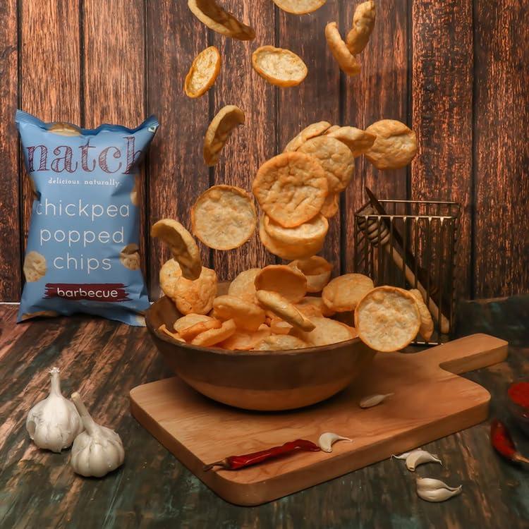natch Natch Chickpea Puffs & Popped Chips Variety Pack, Popped Chips Barbecue, Garlic & Herb, Puff Barbecue, Vegan Cheddar, Hot Chilli, Smoky Chipotle, Rich in Fiber & Protein (Pack of 6)