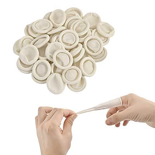 JEEMBAY Jeembay Latex Finger cots- Pack of 50 Disposable Medium Size Finger Protectors-Durable Finger Gloves for Cutting and Crafting Work, Painting, Hobbies, Sports and More