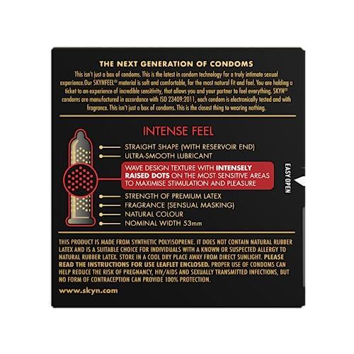 SKYN SKYN Elite ultra thin and ultra soft premium condom 3p and SKYN Intense Feel wave texture with Intensely raised Dots premium condom 3p (Pack of 6 non Latex condoms)