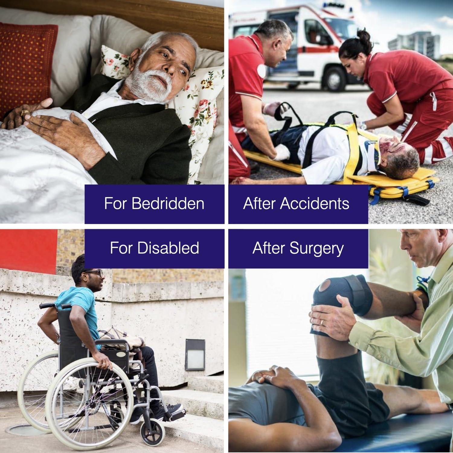 AiroMEDIC AiroMEDIC Portable Air Bedpan, Inflatable Cushions Potty for Home Hospital Elderly Bedridden, Washable Air Inflation Bed Pans for Females, Inflatable Stool Toilet Nursing Toilet, Blue