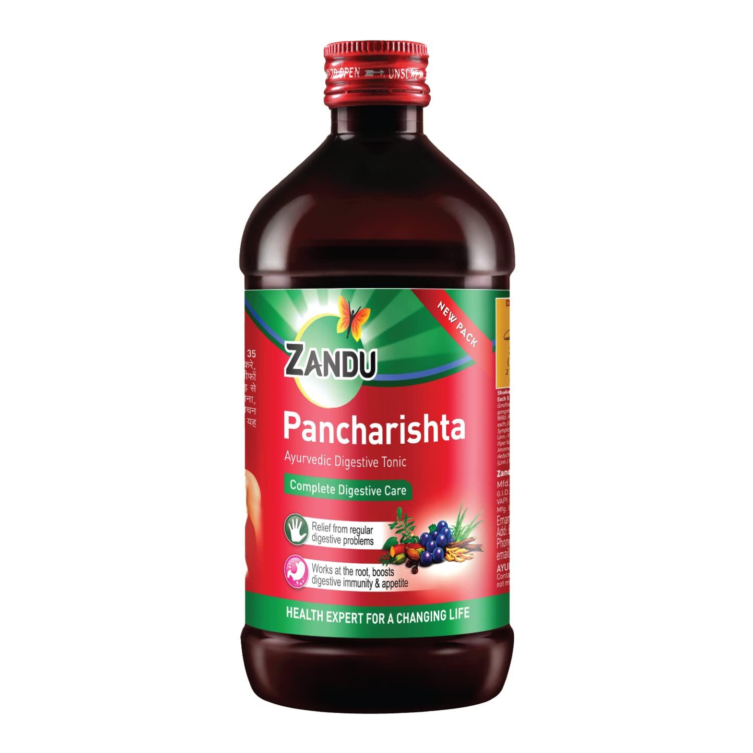 Zandu Zandu Amla Juice 1L, with 5 added Herbs, Immunity Booster, Pure and Natural, Powerful Antioxidant, Good for Bones and Hair, No Added Sugar & Zandu Pancharishta 650ml