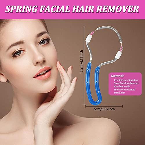 GOHO 2 Pieces Spring Facial Hair Remover Manual Epilator Spring Face Hair Roller Threading Epilator Tools for Face Hair Removing Supply