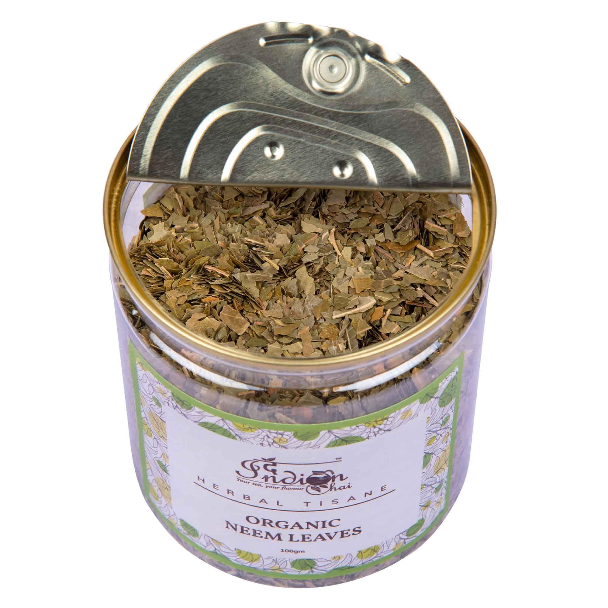 The Indian Chai The Indian Chai - Organic Neem Leaf Tea 100g || Supports Skin & Oral Health || Boosts Immunity & Helps in Detox & Digestion || Caffeine Free Herbal Tea