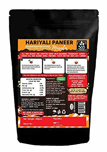 365 STORE TO DOOR 365 STORE TO DOOR Indian Spice – Hariyani Paneer Masala, 250 gm | Homemade Powdered | for Healthy Cooking | Ready to use | All Seasonings Spices | Pure & Hygiene | Spice Mix – Pack of 1