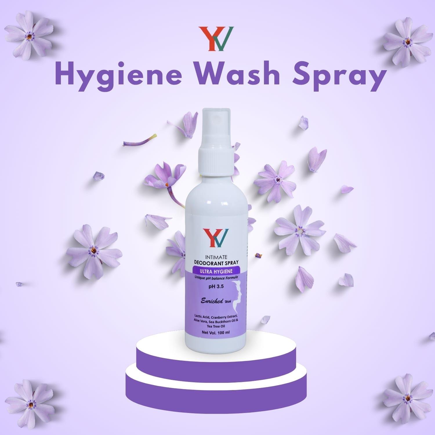 YV YV - Best Intimate Hygiene Wash for Women - Spray- pH Balanced - Daily Use Cleanser for Intimate Area - 100ml