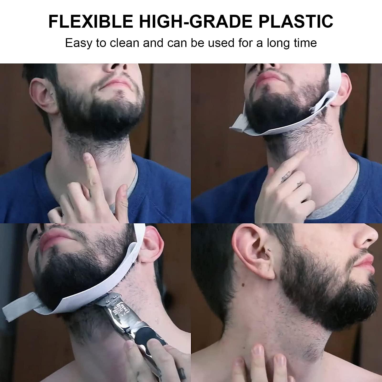 Brrnoo Beard Shaper Neckline Guide, Hands-Free Flexible, The Ultimate Neckline Beard Shaping Template, Beard Trimmer Tool, Lineup Stencil Kit, DIY Cut, Beard Stencil Styling Beard Template