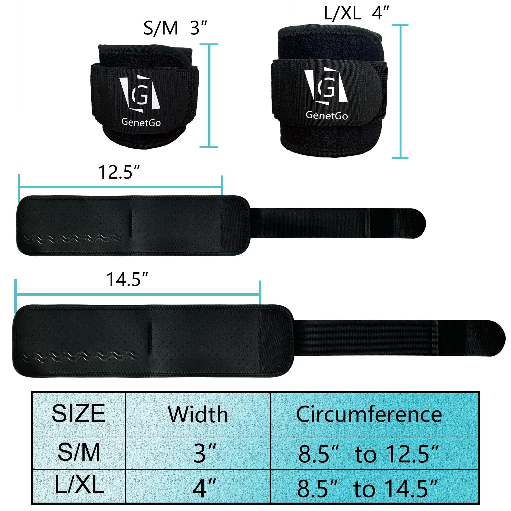 GenetGo Bicep & Tricep Tendonitis Brace Compression Sleeve - Pain Relief for Bicep and Tricep Muscle Strains, Upper Arm Support (S/M Width-3\")