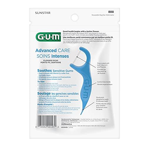 Gum Sunstar 888JC GUM Advanced Care Flossers, Fresh Mint, Vitamin E & Fluoride, 150 Count (packaging may vary)