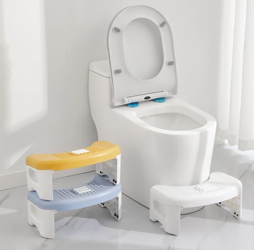 Dratal Dratal Perfect Posture Plastic Squat Potty Step Stool for Western Toilet Scientific Angle, Anti-Slip, Anti-Constipation with Special Acupressure Massager Stool