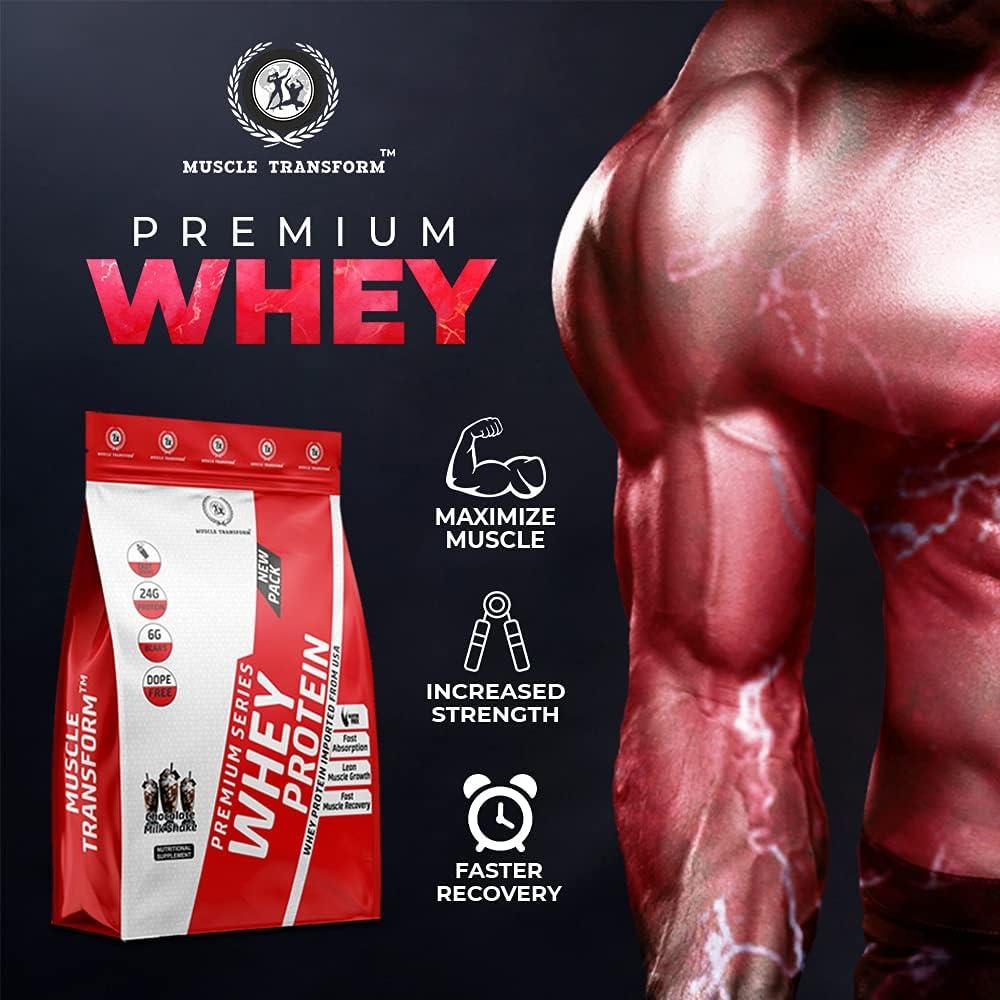 MUSCLE TRANSFORM Muscle Transform 100% Hyper Whey Protein, 24g High Protein, 6g BCAA, 6g EAA | Muscle Building Premium Whey | Sports Drink for Recovery & Muscle Growth | Men & Women [1kg, Kesar Pista] Free Gym Shaker