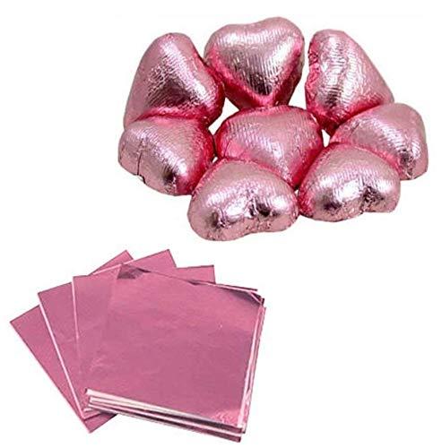 7horse 7horse Sweets Candy Chocolate 12 Microns Aluminum Foil Wrappers (Light Pink, Size: 13 x 9 cm), 325 Pieces