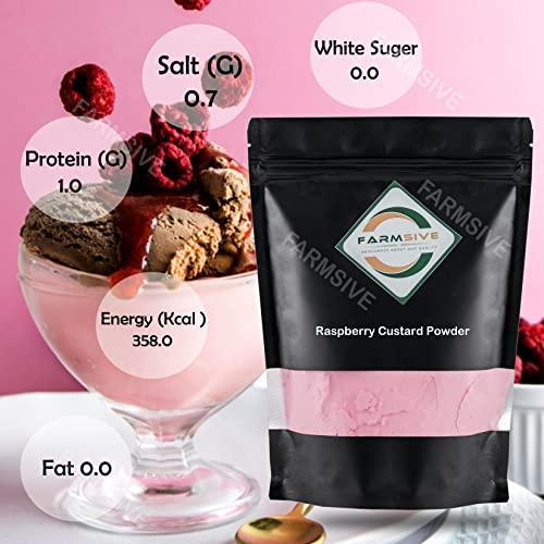 Farmsive Farmsive Raspberry Custard Powder, Eggless, Raspberry Flavoured, Without Sugar, 900 g