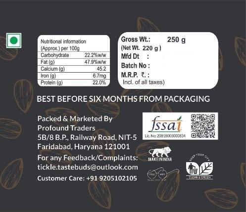 Velour Shoppe Bhai Dooj Tika Badam Potli 50gms, Roli, Chawal, Chandan, Mishri for Bhai Bhau Beej Phota Gift with Personal Message