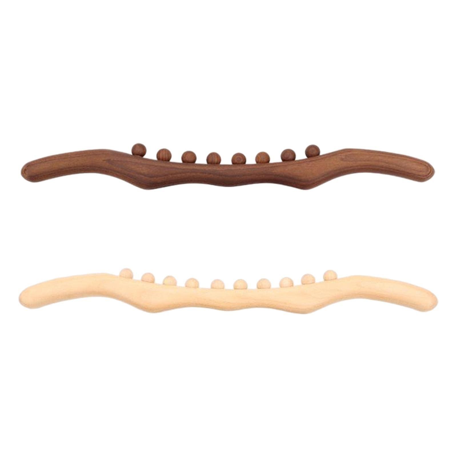 T.O.G. T.O.G. Handheld Wooden Massage Stick Roller Massager Dark Brown 8 Beads