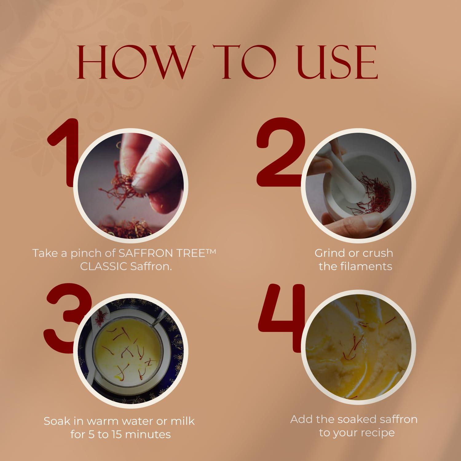 SAFFRON TREE Saffron Tree Classic Original Kesar Saffron | 100% Pure Saffron | Long Kesar Threads | Suitable For Pregnant Women, Food Aroma, Sweets, Beverages, Medicinal, Pooja, Beauty and Gifting | 1g