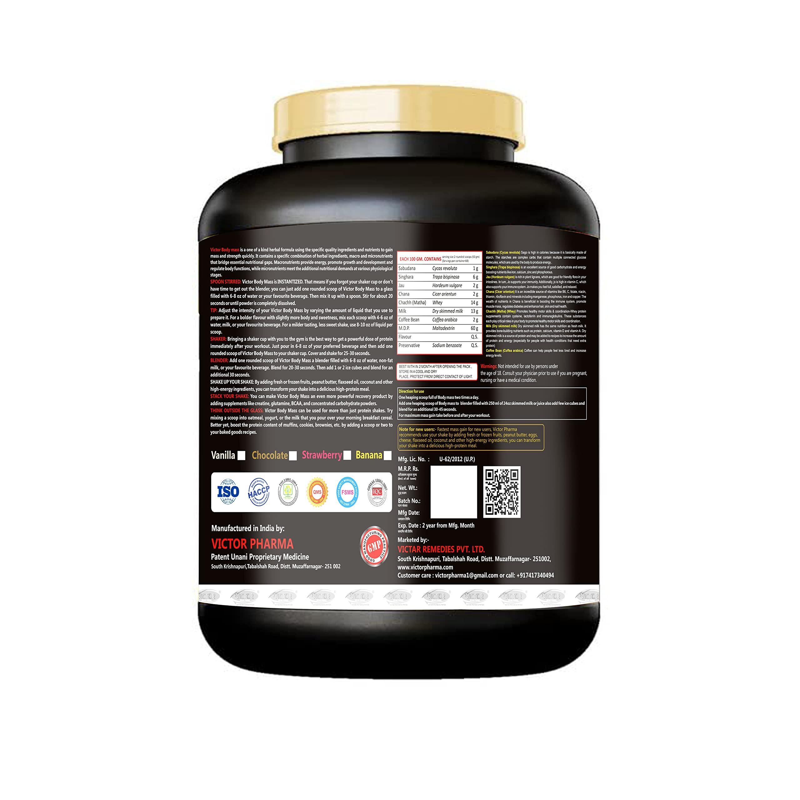 Victor Pharma Victor Pharma Body Mass Gainer Protein Calorie Weight Gainer - 3000 Gram with Vitamins & Minerals