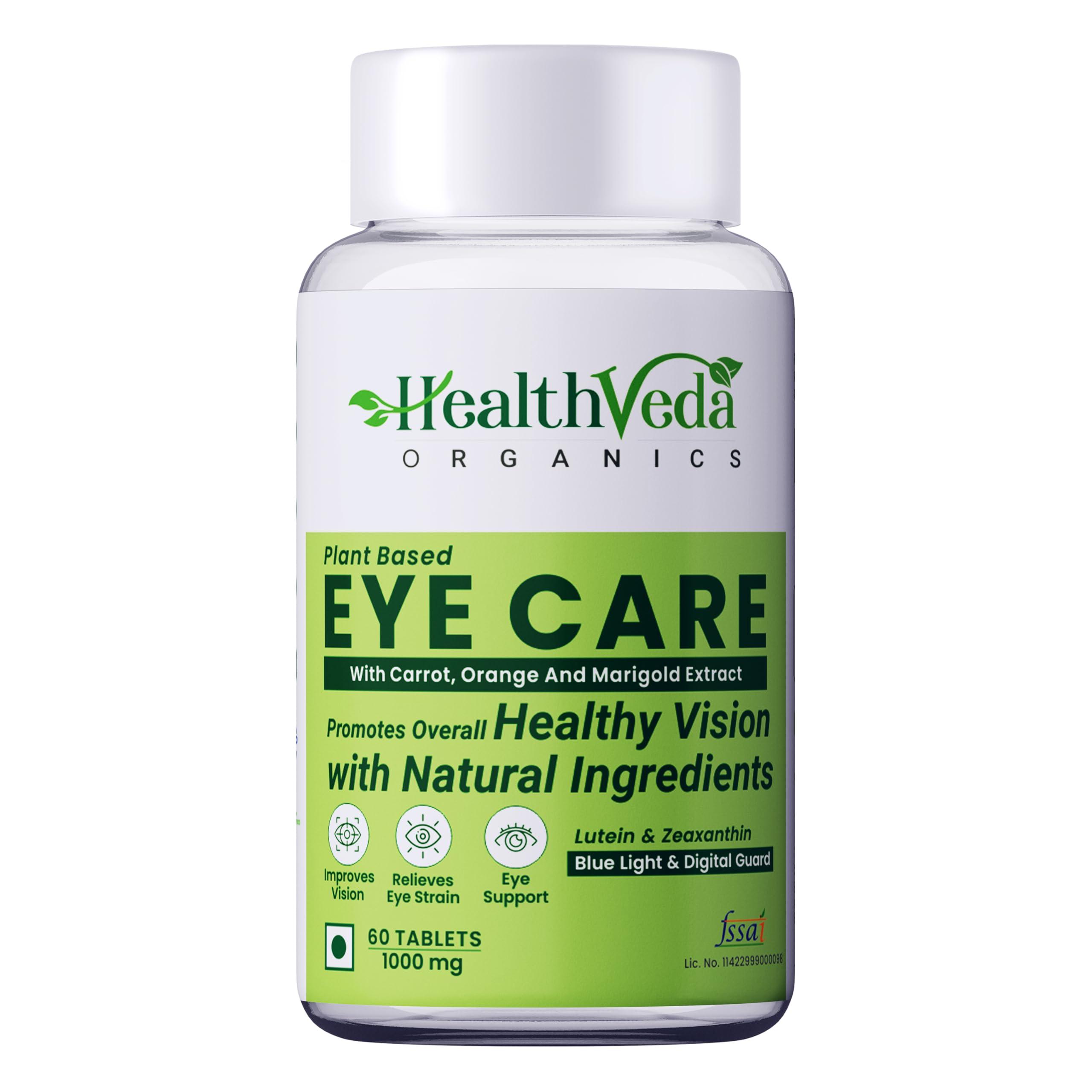 Health Veda Organics HEALTH VEDA ORGANICS PRIVATE LIMITED Plant Based Eye Care with Lutemax 2020 I 60 Veg Tablets I Protects from Blue Light & Improves Vision I For both for Men & Women