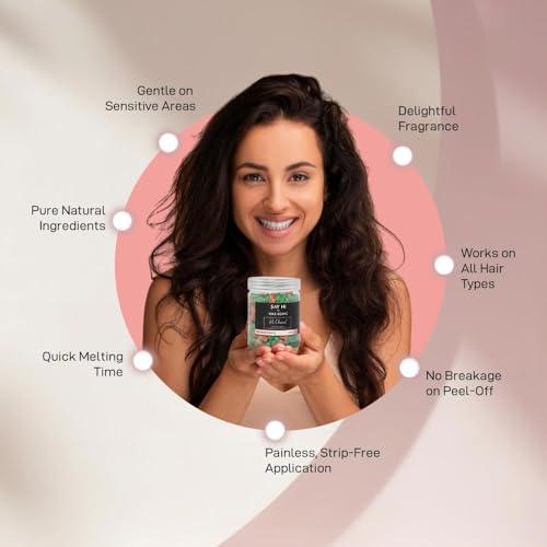 Say Hi Say Hi to Brazilian Wax Beans | Facial Hair Removal, Bikini, Underarms | Stripless, Painless Liposuble Katori Wax Kit for Normal Skin Type (130 grams)