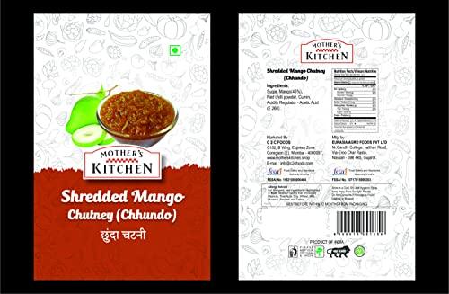 MOTHER'S KITCHEN Mothers Kitchen Shredded Mango Chutney Standi Pack Leak Proof Pouch, 180 g