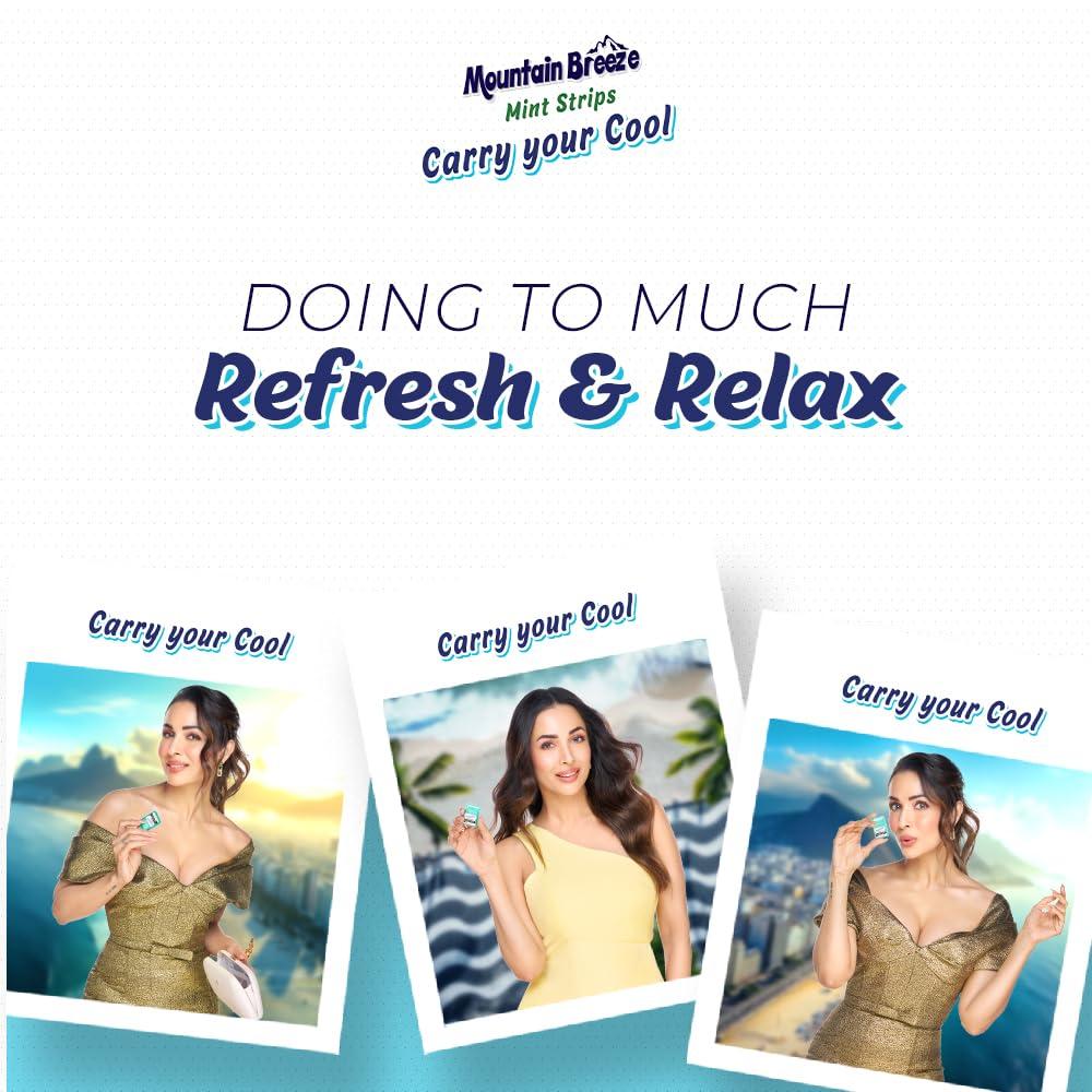 Mountain Breeze Mountain Breeze Sugar-Free Spearmint Fresh Breath Strips JAR 7 Strips each cassette (Pack of 40) 40 x 7 = 280 Strips