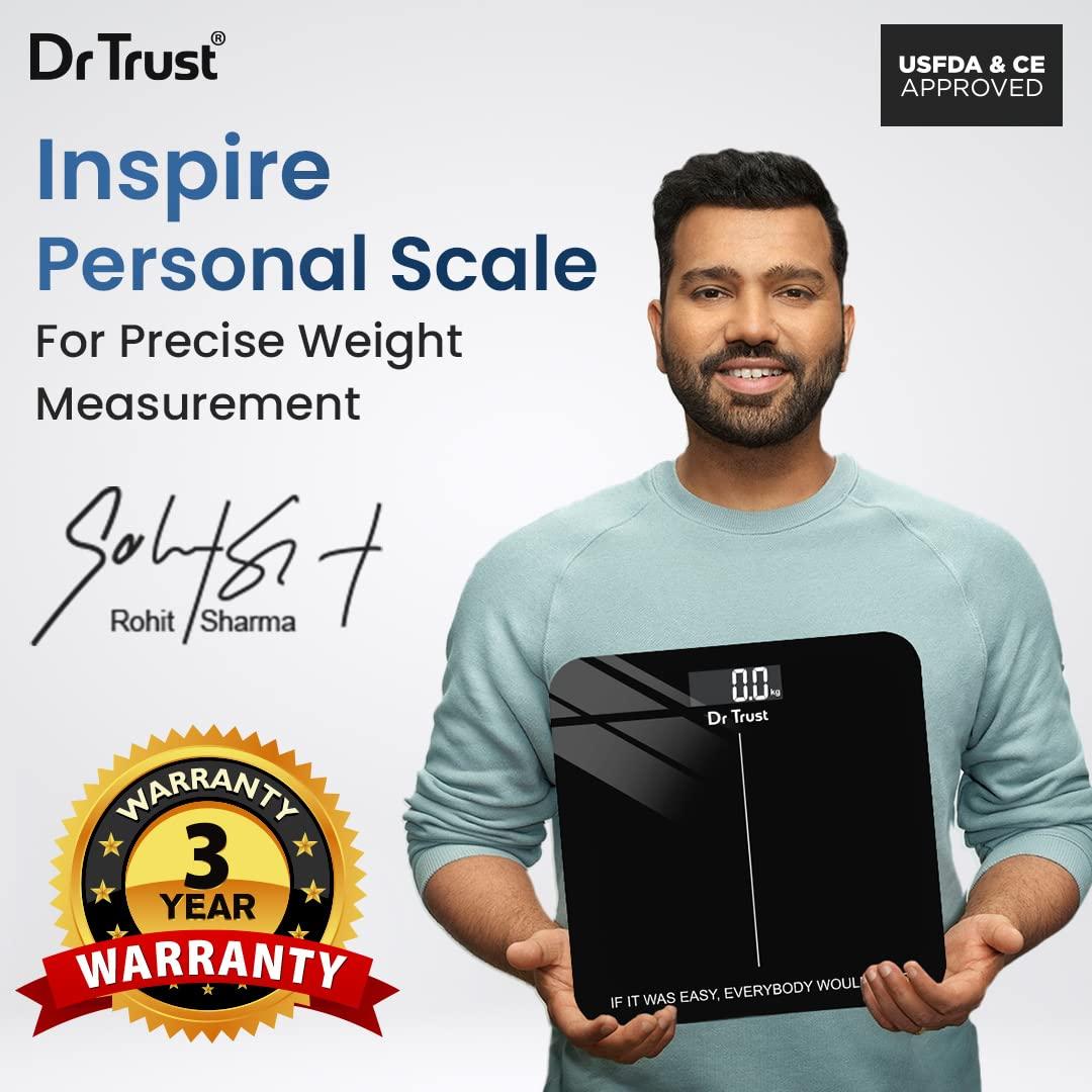 Dr Trust Dr Trust USA Inspire Personal Digital Electronic Weight Machine For Human Body 180Kg Capacity Weighing Scale (Black) & Dr Trust (USA) Electronic Kitchen Digital Scale Weighing Machine (Gray)