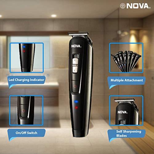Nova Nova NG 1151 All in One 100% Waterproof Corded n Cordless: 60 Minutes Runtime Grooming Kit For Men (Black)