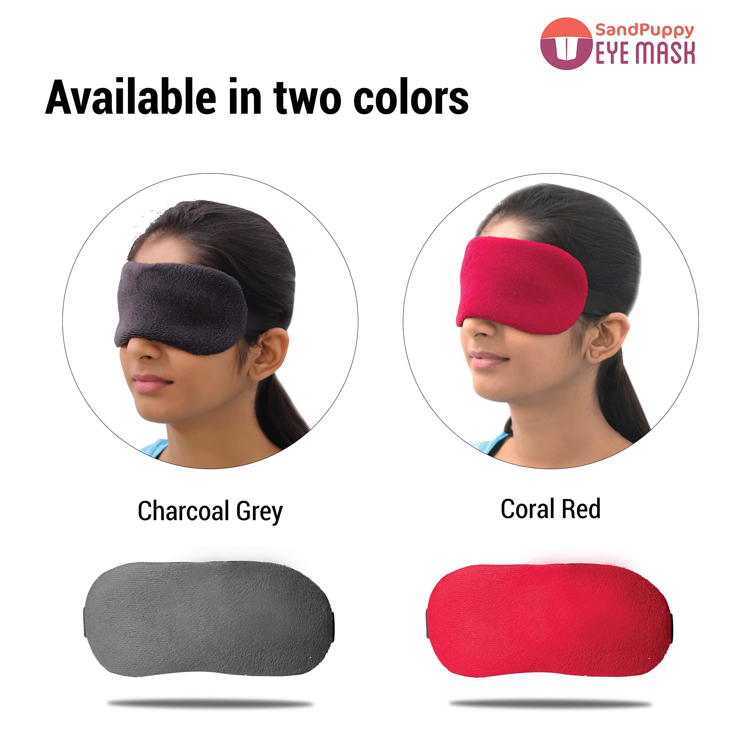 SandPuppy SandPuppy Eyemask - Eye Mask for Sleeping, Meditation, Traveling & Nap Anytime Anywhere | 100% Light Blocking Soft Fleece Fabric material (Coral Red)