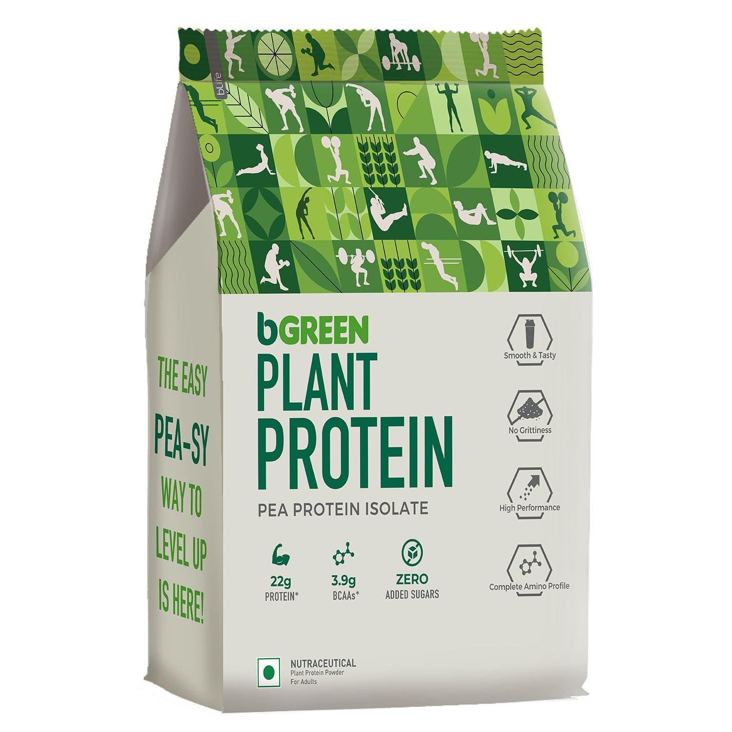 bGREEN bGREEN Plant Protein Powder (Orange, 1kg) | Pea Protein Isolate, 22g Protein, No Added Sugars
