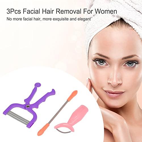 FANGKAI 3Pcs Hair Remover Spring Facial Hair Removal for Women Spring Facial Epilator Removes Hair On The Upper Lip Chin Cheeks & Sideburns FANGKAI