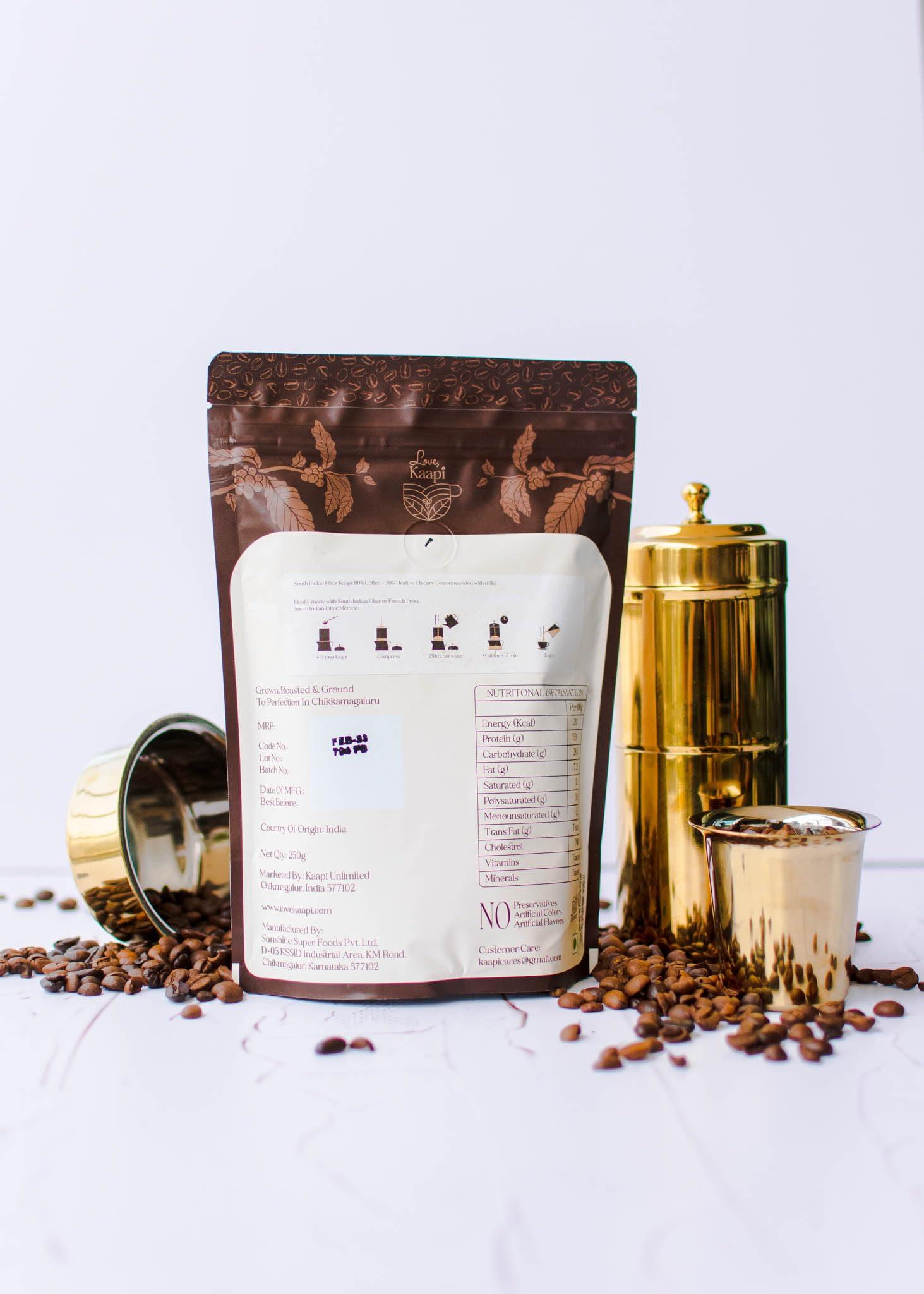 Love Kaapi Traditional South Indian Filter Kaapi - Love Kaapi (Arabica & Robusta Blend Ground Coffee), 250gm