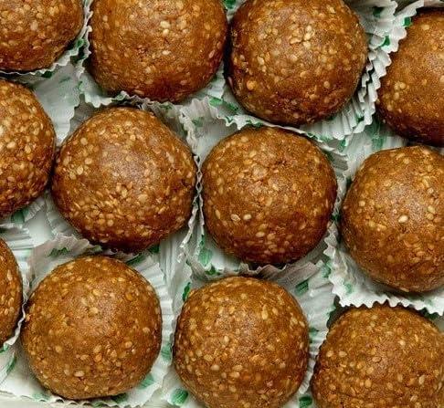 Sundried Pure Natural Jaggery and White Till laddu/sesame seeds laddu/Nuvvula laddu (Healthy Snack)- 500 gm