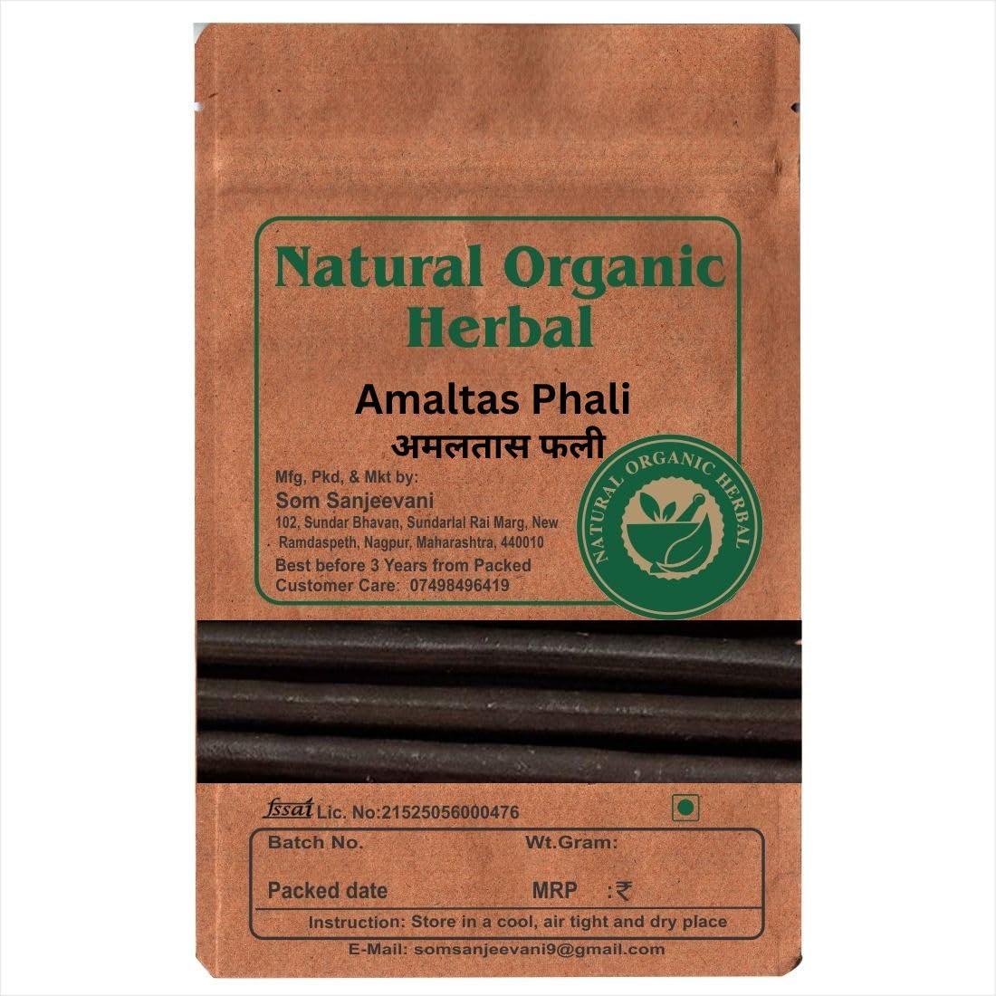 NATURAL ORGANIC HERBAL NATURAL ORGANIC HERBAL Amaltas Phali -fali Amaltas - Cassia Fistula -100g-Pure - No Mixing