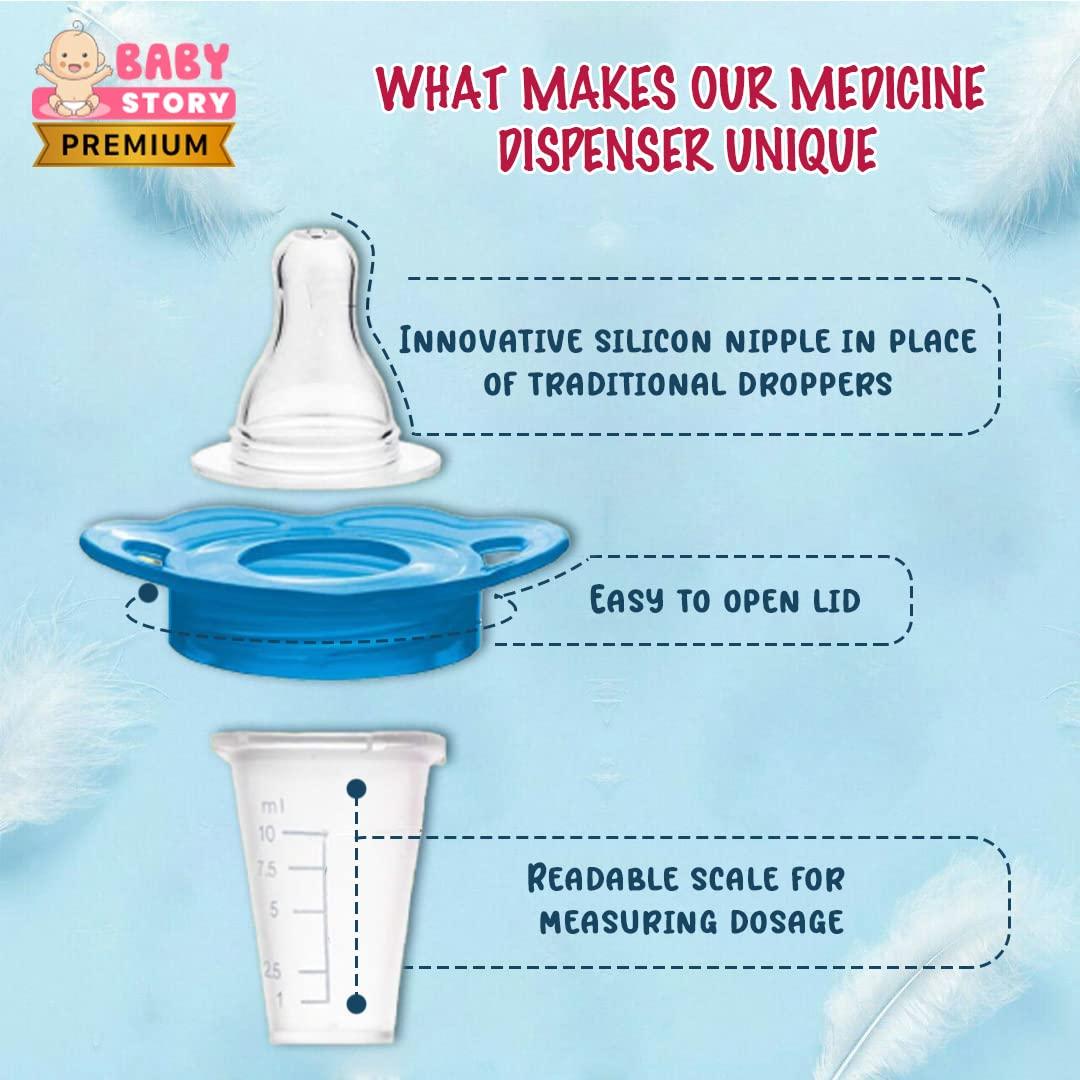 Healofy Healofy Medicine Dispenser/Dropper with Soft Silicone Nipple for Newborn (Blue)