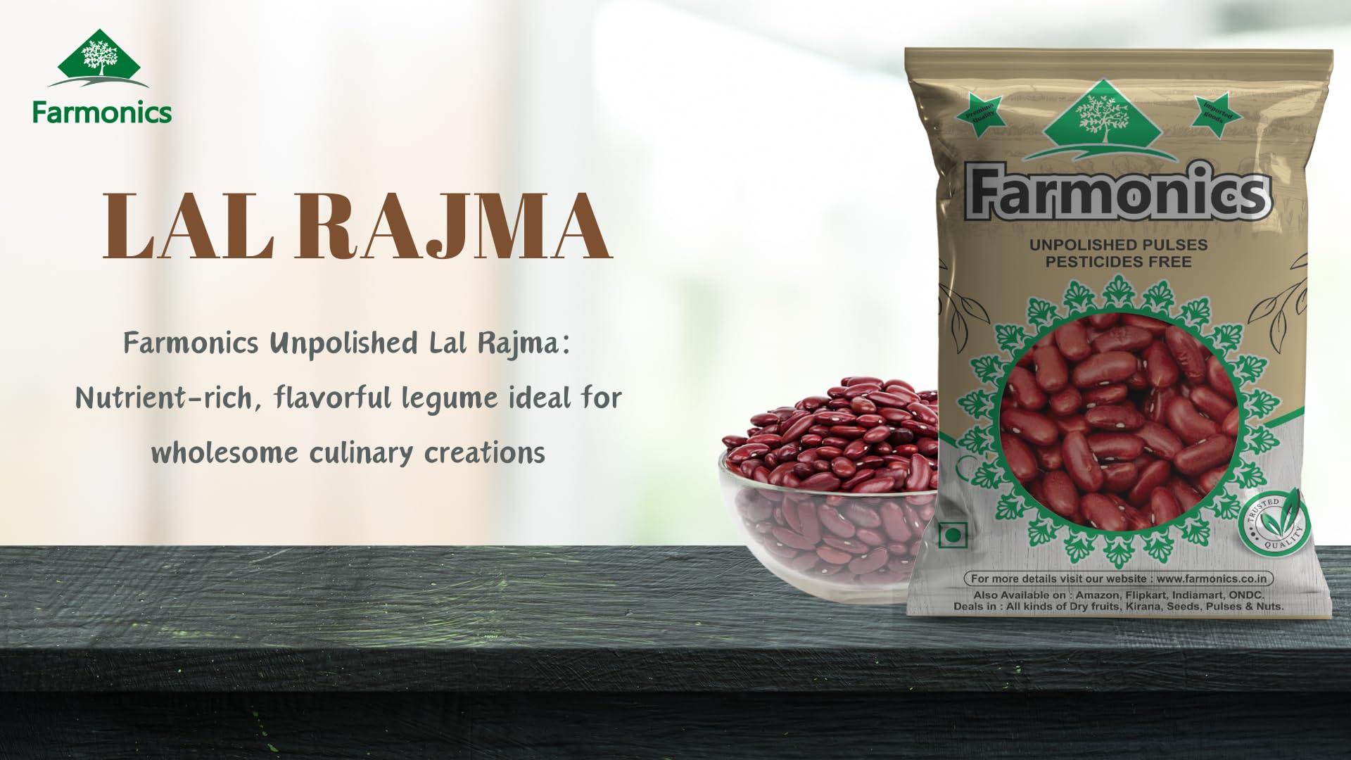 Farmonics Red Rajma (Red Kidney Beans) 1kg | Gluten Free and Unpolished | Kashmiri Rajma | Healthy Rajma