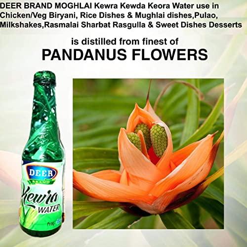 DEER BRAND MOGHLAI DEER BRAND Rice Dishes & Mughlai Dishes Water use in Biryani, Pulao,Fried Rice, Milkshakes,ice-cream,Rasmalai,Sharbat,Rasgulla,Sweet Dishes-Desserts (Kewra Water Keora Jal, 600 ML)