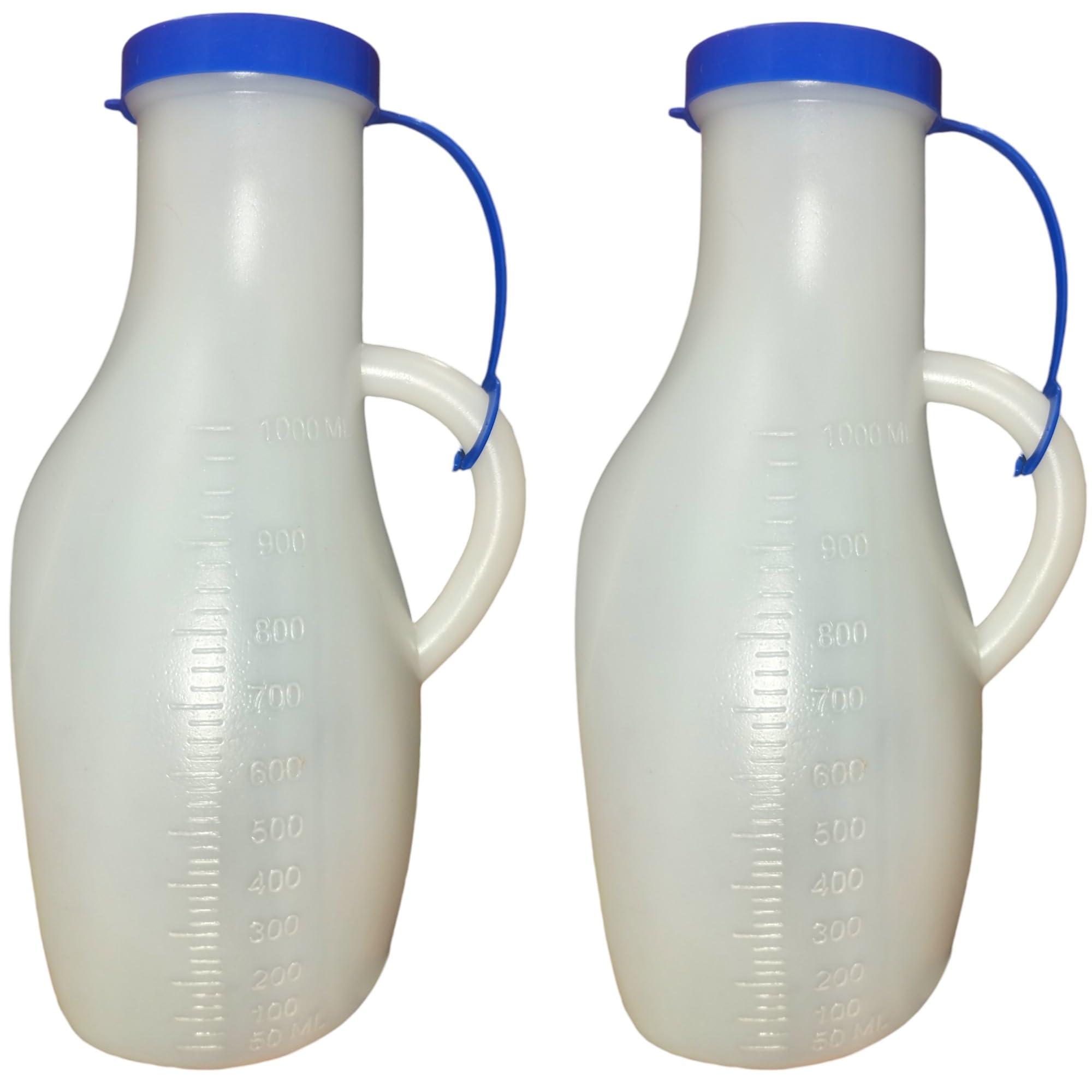 AdviCare AdviCare Male Urine Pot 1000ml Capacity Portable Urinal for Men Spill-Proof Design for Travel, Camping, and Outdoor Use-Pack of 2