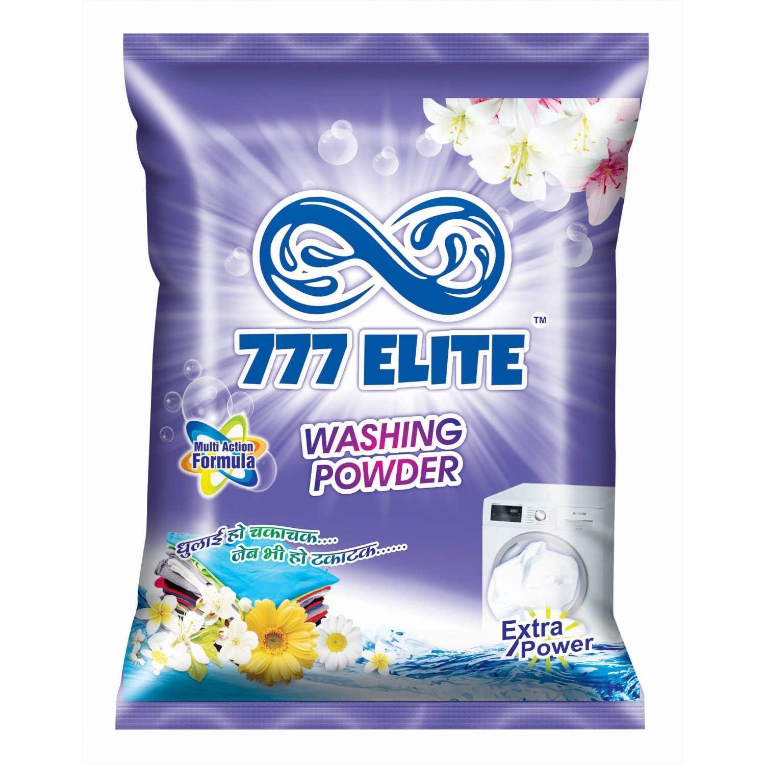777 ELITE 777 ELITE Quick Wash Detergent Powder 1 kg, Washing Powder with Natural Fragrance Tough Stains - Bucket & Machine Wash
