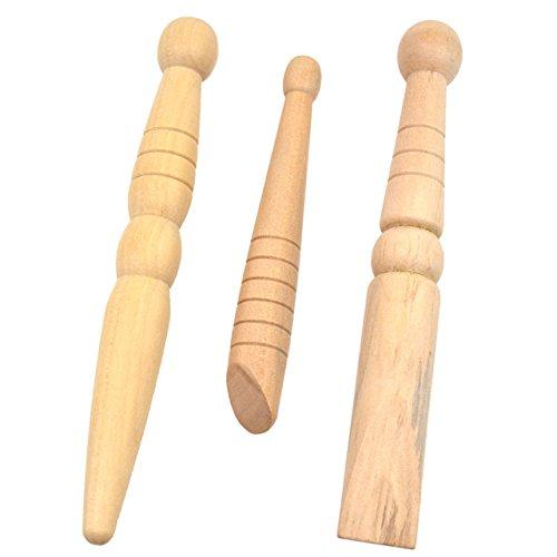 R A Products R A Products Foot Leg Reflexology Wooden Solar Powered Needle Massage Stick For Relaxation And Acupuncture - 3 Pieces