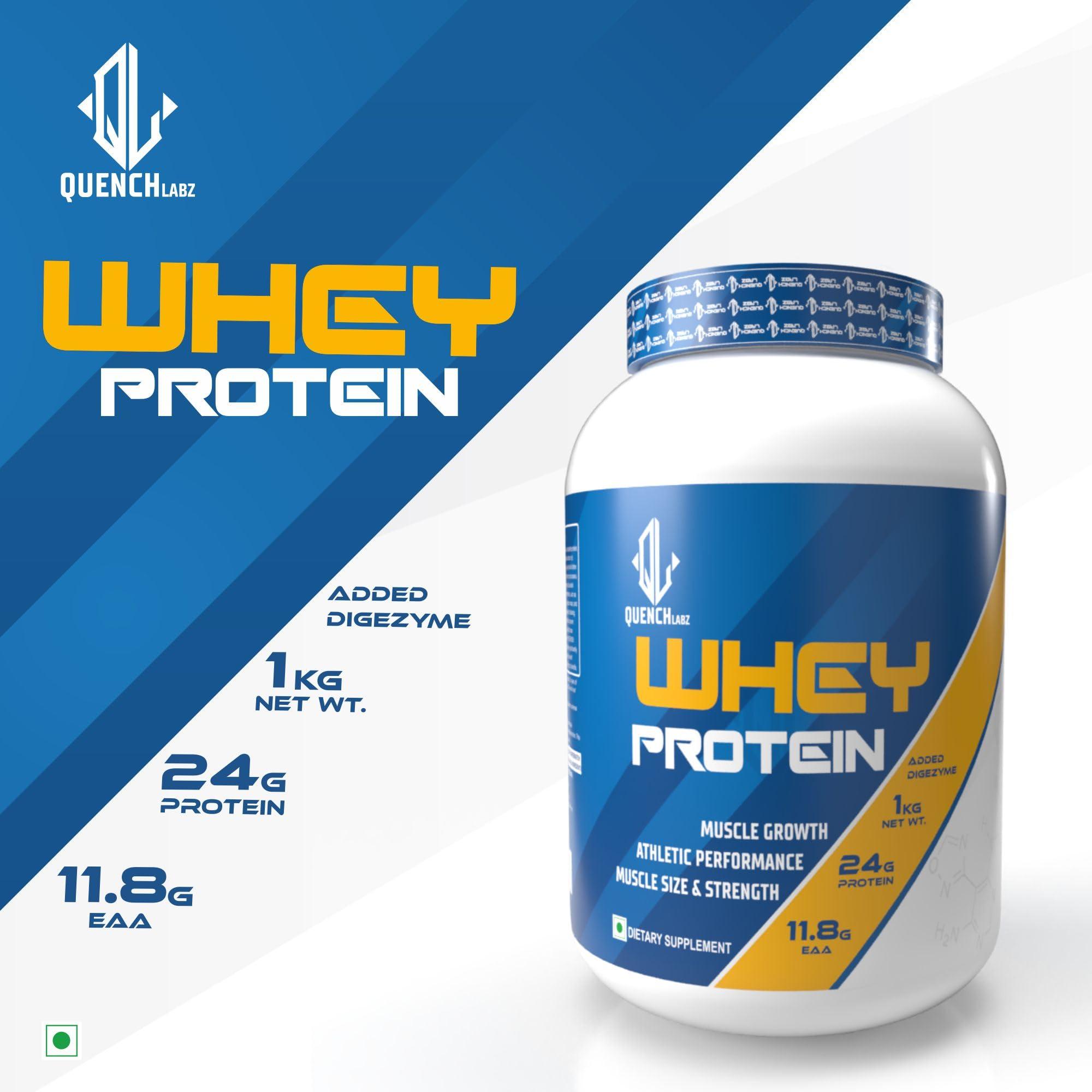 QUENCHLABZ QuenchLabz Whey Protein | Clinically Tested 50% Higher Protein Absorption (Mango, 1 KG.)