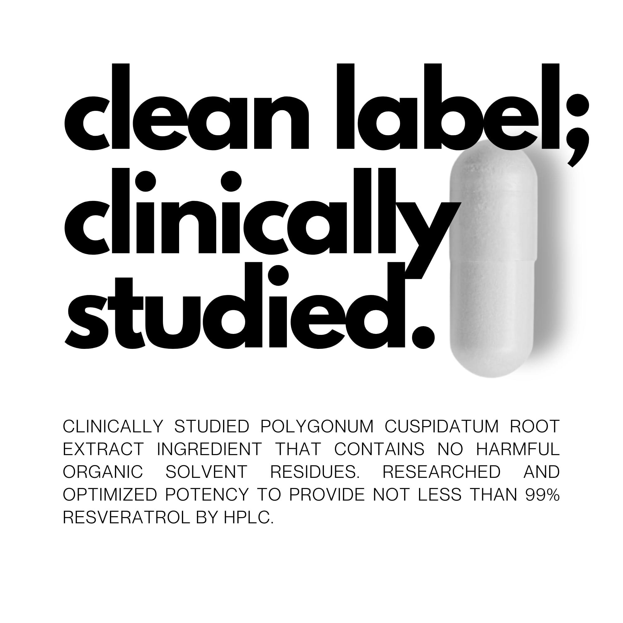 FOLIUS LABS FOLIUS LABS Ultra High Purity Resveratrol Capsules - 99% Trans-Resveratrol - Japanese Knotweed Extract - Support Immunity, Support Healthy Aging - 60 Caps Reservatrol Supplement