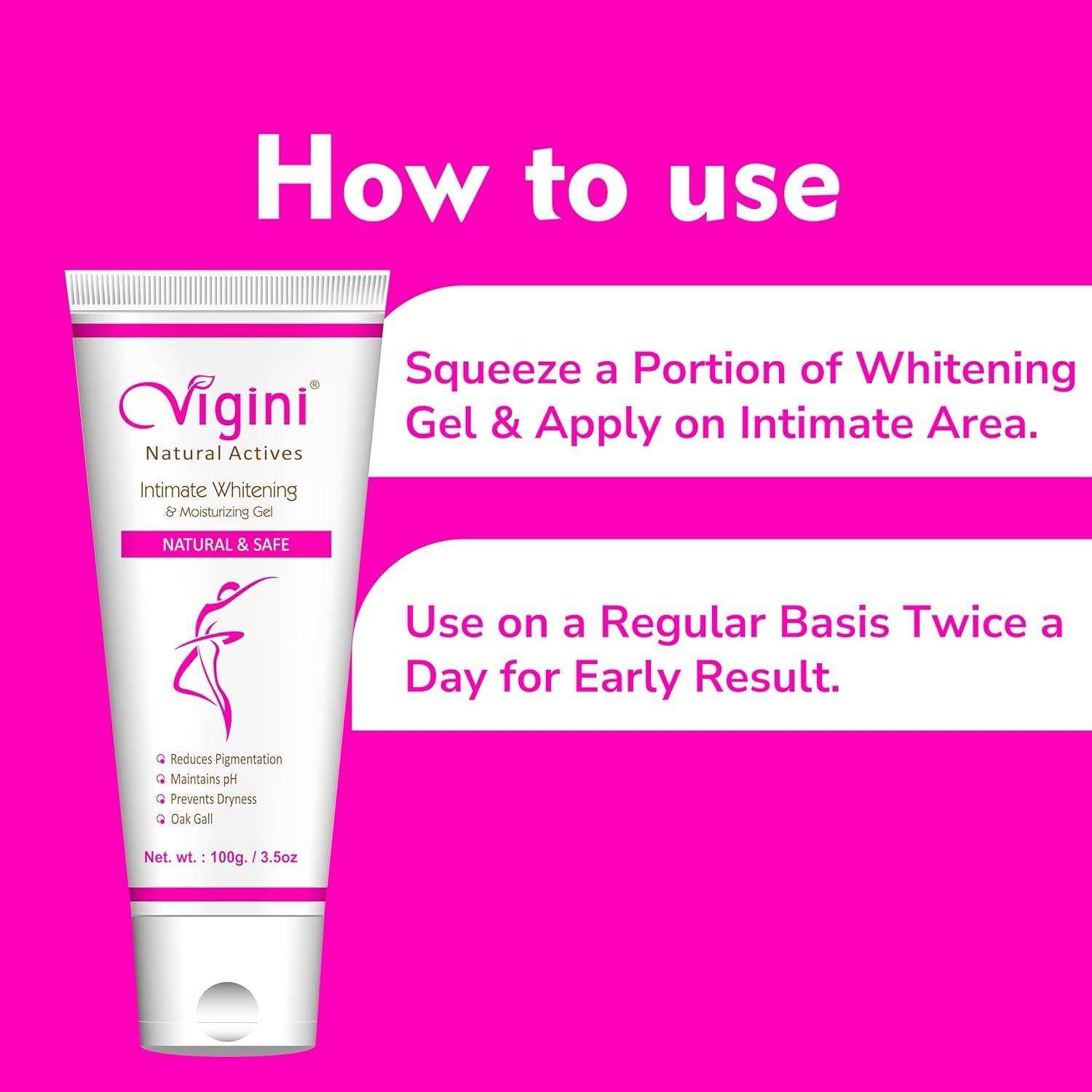 Vigini Vigini Natural Feminine Hygiene Intimate Lightening Whitening Hygiene Gel Women 100g | Wash Able Non Staining Non Itching Water Based