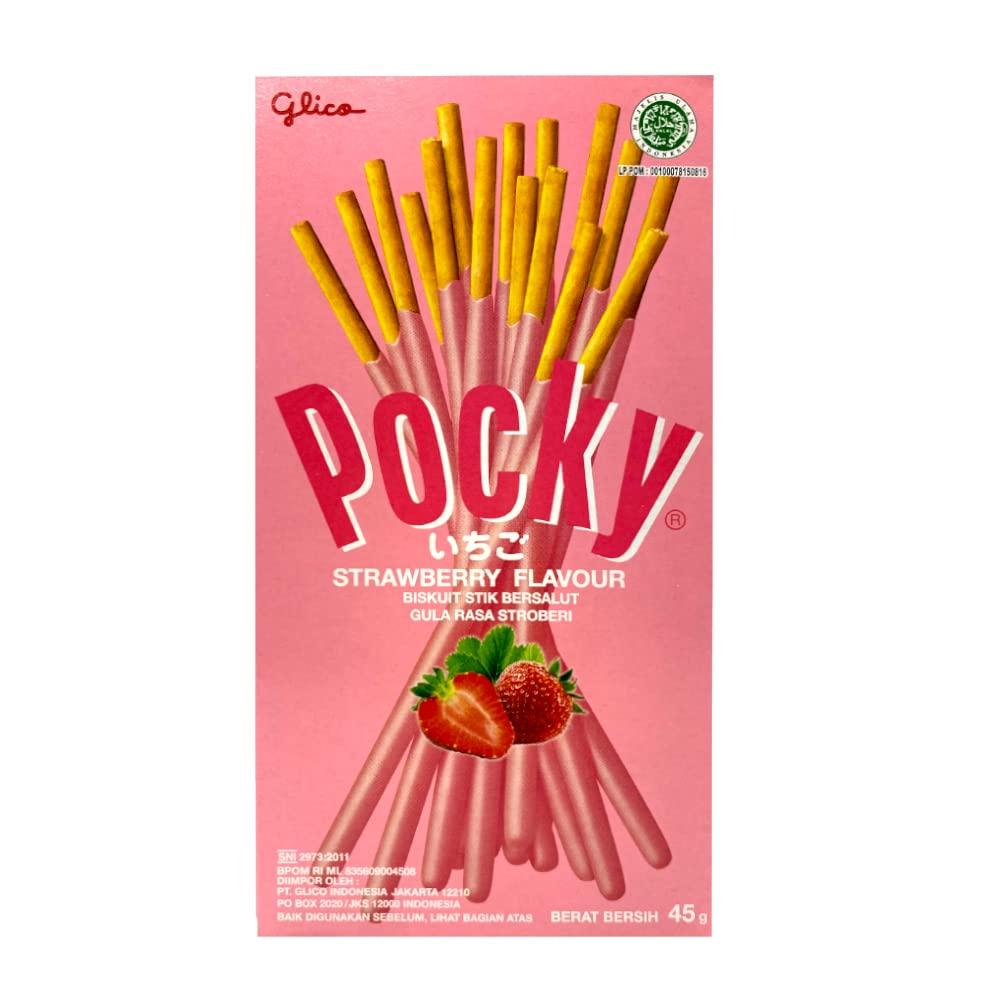 Glico Glico Pocky Strawberry Cream Covered Biscuit Sticks, 1.59 oz  45 g, 10 Pack
