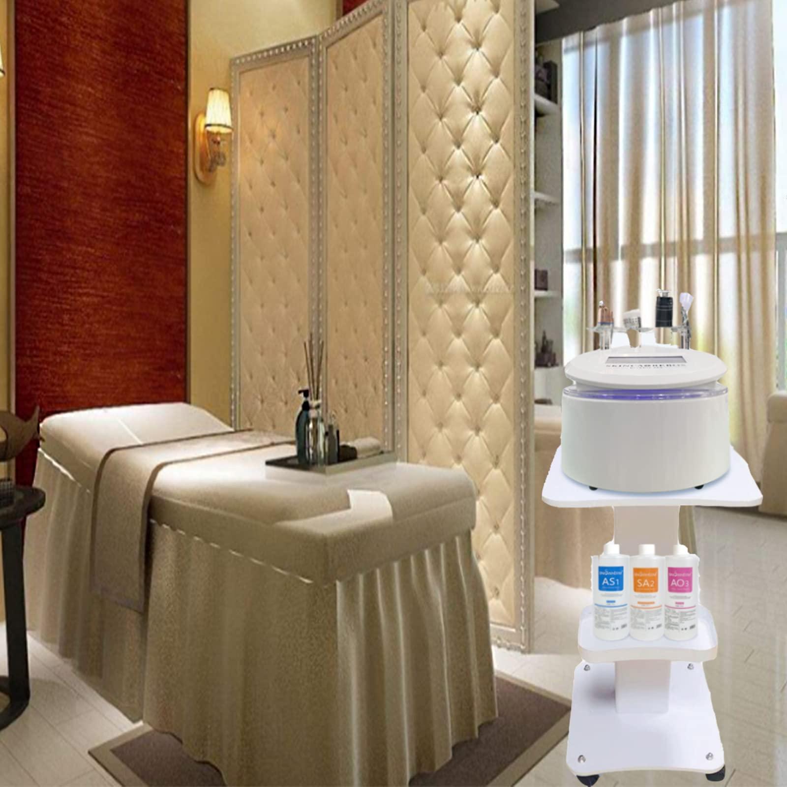 KIYO KIYO Beauty Salon Trolley Cart, Professional Trolley Wheel Stand Hair Salon Beauty Mobile Cart White Storage Spa Cart Rolling Trolley Hair Instrument