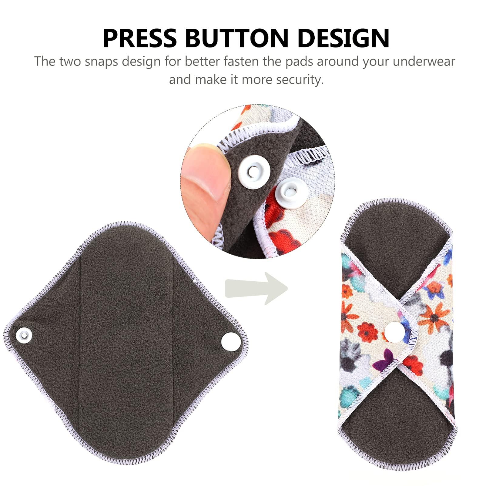 Artibetter ARTIBETTER 5pcs Menstrual Pads Sanitary Pads Washable Bamboo Menstrual Cloth Pads Incontinence Pads for Women Girls