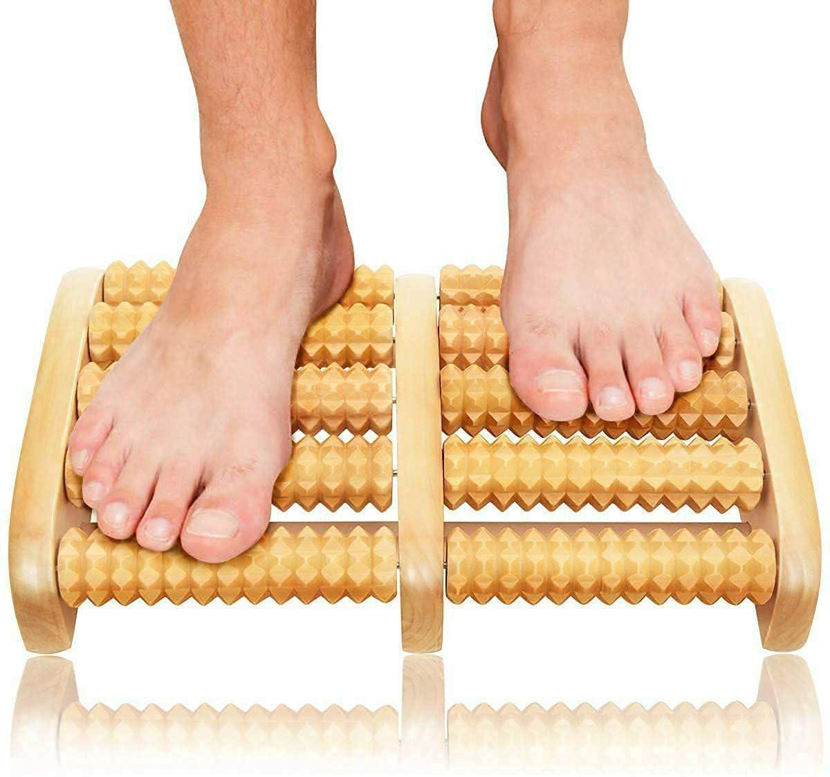 Piercell ENTERPRISE Piercell Wooden Roller Foot Massager Acupressure Point Device Relaxation Health Care Product Foot Massager And Legs Pain Relief Massager (Set of 1)