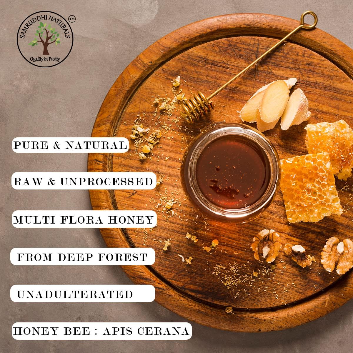 SAMRUDDHI NATURALS SAMRUDDHI NATURALS - Raw Unprocessed 100% Pure Deep Forest DARK Honey from Apis Serena from Western Ghats|Immunity Booster|Lab Tested|-250gms