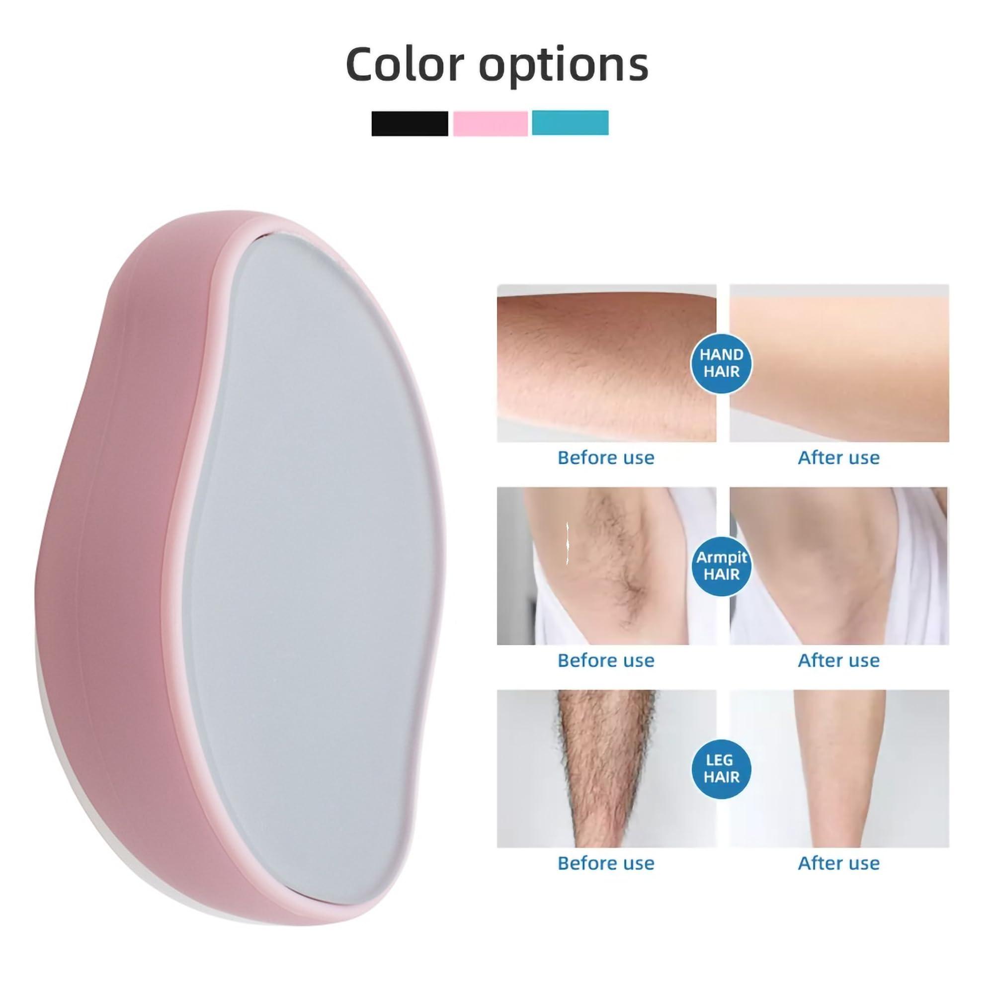 Crystal Shaver Crystal Hair Eraser, Painless Exfoliation Bleame Hair Removal Tool for Men Women, Soft Smooth Silky Skin, Magic Hair Removal (Pink)